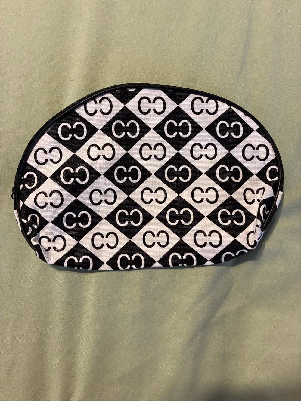 Black & White Patterned Cosmetic Pouch